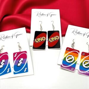 UNO-Forgettable Fun: Colorful Card Earrings That Deal Style! NWT Jewelry